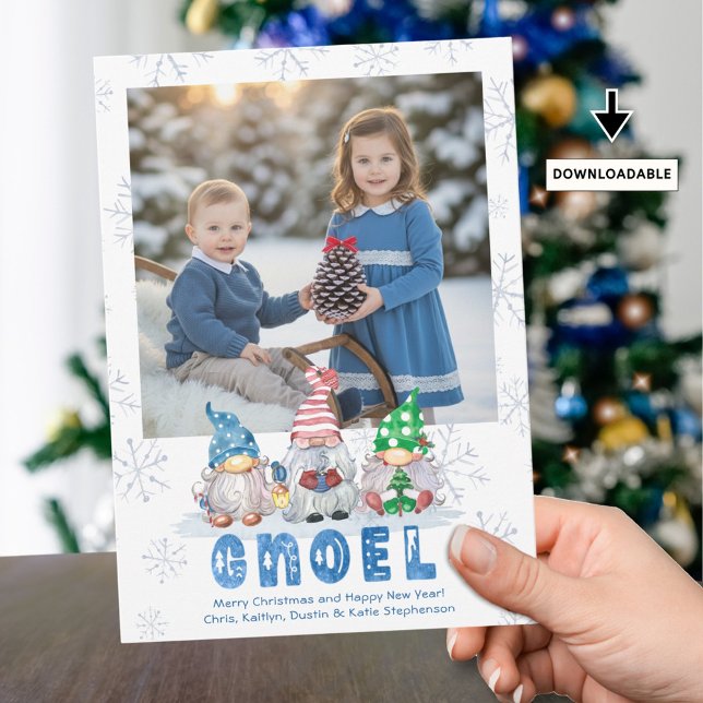 Tarjeta Festiva Navidades Gnomes GNOEL Saludando una foto (Subido por el creador)