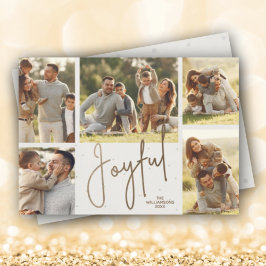 Tarjeta Festiva Navidades Gold JOYFUL Multi Photo