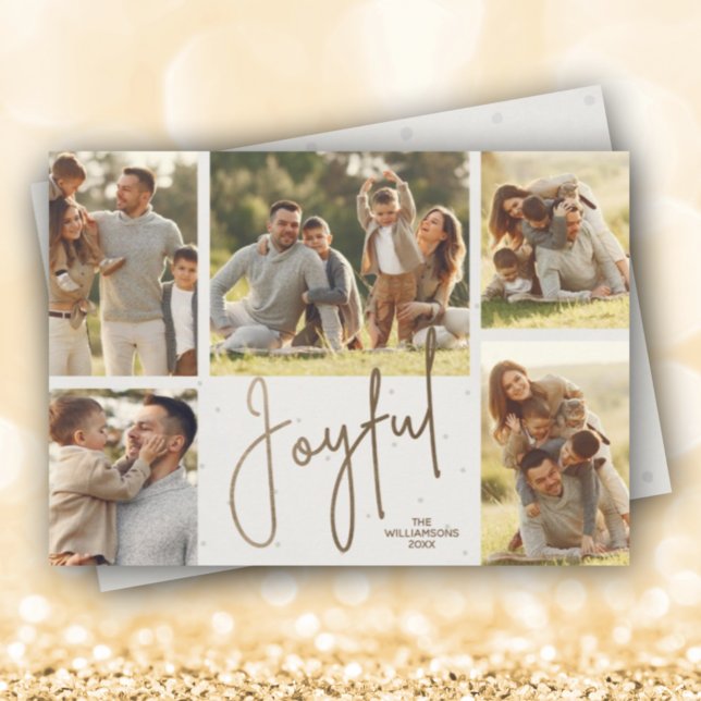 Tarjeta Festiva Navidades Gold JOYFUL Multi Photo (Subido por el creador)