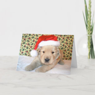 Tarjeta Festiva Navidades Golden Retriever Puppy Card