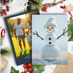 Tarjeta Festiva Navidades Golf Ball Snowman ・ Armada fotográfica f