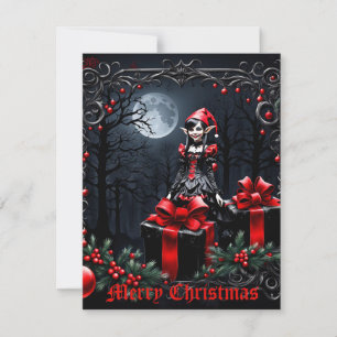 Tarjeta Festiva Navidades góticos, Elf.