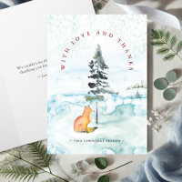 Navidades Gracias Cartas Watercolor Fox