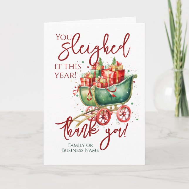 Tarjeta Festiva Navidades Gracias Voluntario De Empleados (Anverso)