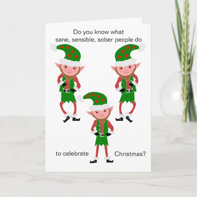 Tarjeta Festiva Navidades graciosos (Anverso)