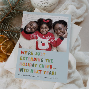 Tarjeta Festiva NAVIDADES graciosos de CAROL Blue Cute a finales d