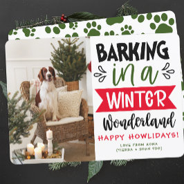 Tarjeta Festiva Navidades graciosos de fotos de perros. Imagen per
