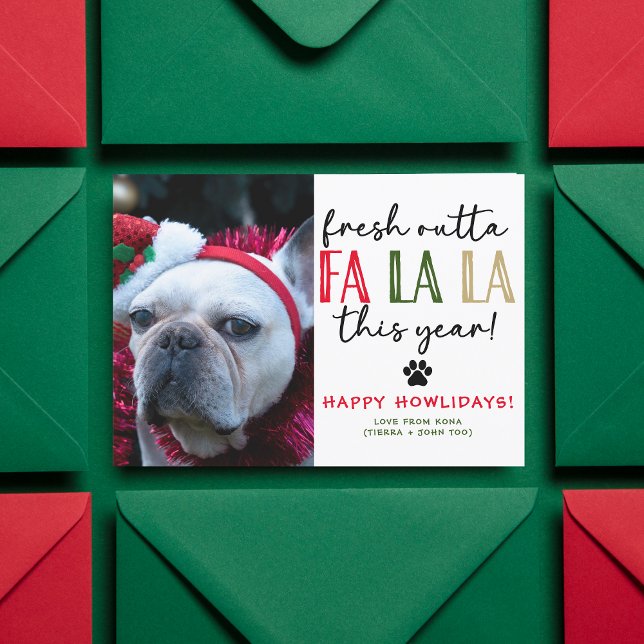 Tarjeta Festiva Navidades graciosos de fotos de perros Personaliza (Subido por el creador)