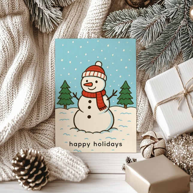 Tarjeta Festiva Navidades graciosos de Snowman Cute (Subido por el creador)