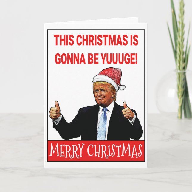 Tarjeta Festiva Navidades graciosos de Trump (Anverso)