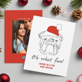 Tarjeta Festiva Navidades graciosos del bulldog