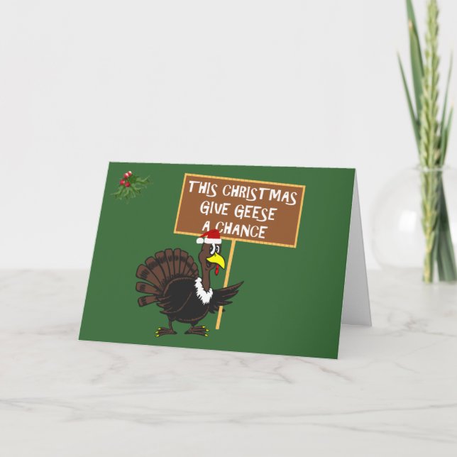 Tarjeta Festiva Navidades graciosos Turquía (Anverso)