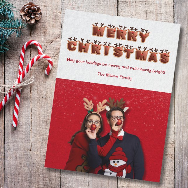 Tarjeta Festiva Navidades graciosos y festivos de fotografía de pa (Send a dose of holiday cheer and laughter this season with a funny and festive photo card)