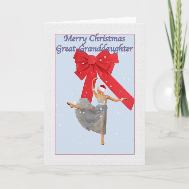 Tarjeta Festiva Navidades, Gran Nieta, Ballerina (Anverso)
