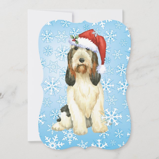 Tarjeta Festiva Navidades Grand Basset Griffon Vendéen (Anverso)