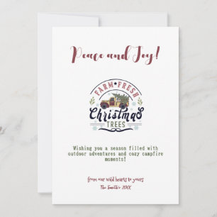 Tarjeta Festiva Navidades Granja Camión Pine Tree Aventura al aire