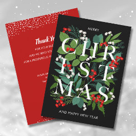 Tarjeta Festiva NAVIDADES Greenery Business Gracias