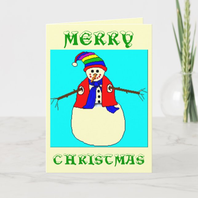 TARJETA FESTIVA NAVIDADES GREETING CARDS - SNOWMEN - FUNNY - XMAS (Anverso)