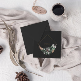 Tarjeta Festiva Navidades grises de la marina moderna Wreath geomé