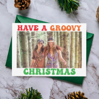 Navidades Groovy retro 70: foto hippie vintage