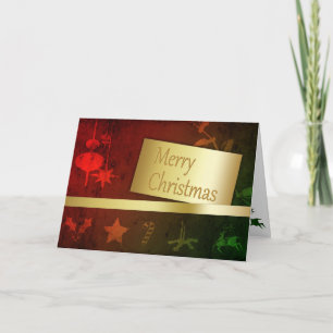 Tarjeta Festiva Navidades Grungy Vintage Gold