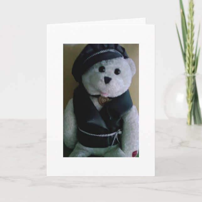 TARJETA FESTIVA NAVIDADES "GUAY BIKER BEAR" (Anverso)