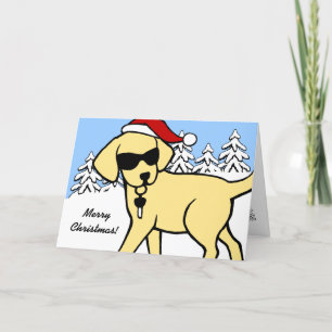 Tarjeta Festiva Navidades Guay Yellow Lab Snow Woods