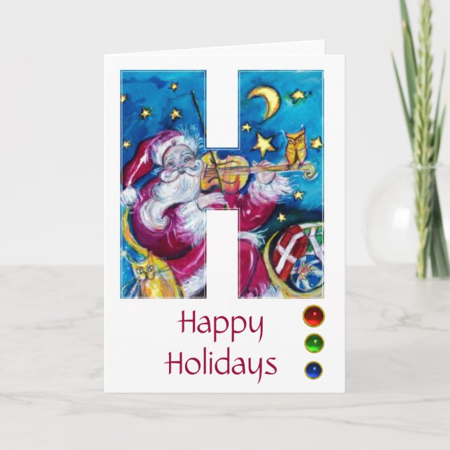 TARJETA FESTIVA NAVIDADES H CARTA / INSPIRADO SANTA MONOGRAM (Anverso)