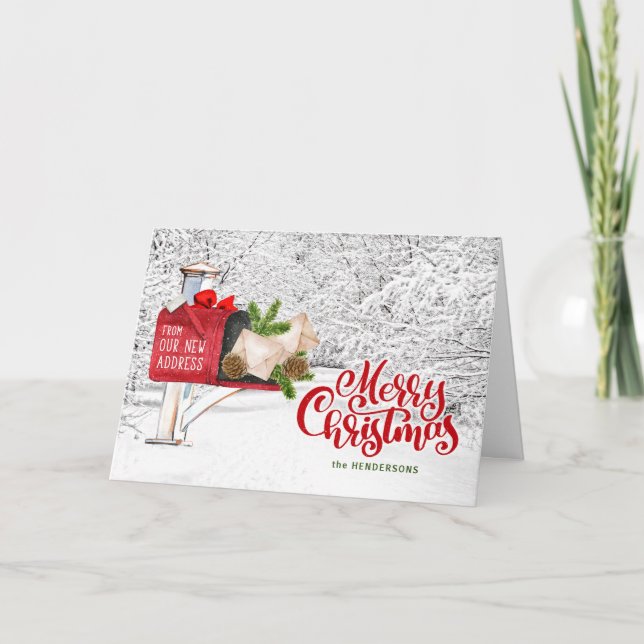 Tarjeta Festiva Navidades habituales de nuestra nueva dirección (Anverso)