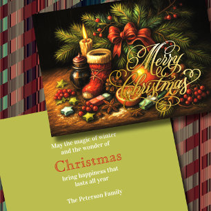 Tarjeta Festiva Navidades hablan de dibujar una vida fija