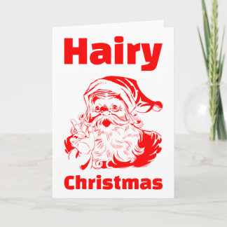 Tarjeta Festiva Navidades Hairy Red Santa Claus