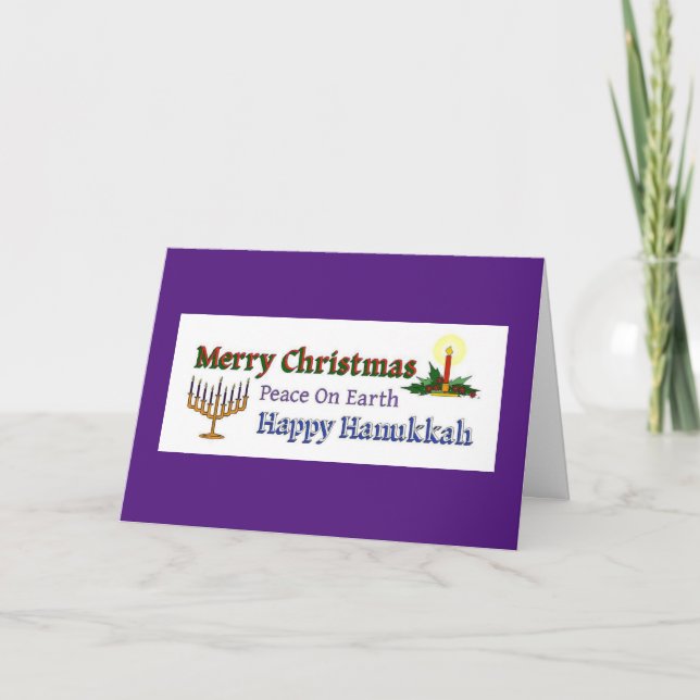 Tarjeta Festiva Navidades Hanukkah (Anverso)