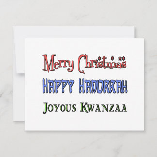 Tarjeta Festiva Navidades - Hanukkah - Kwanzaa