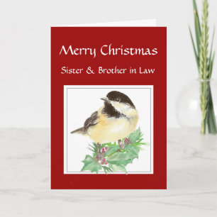 Tarjeta Festiva Navidades Hermana, Hermano en Derecho, Pájaro de p