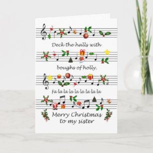 Tarjeta Festiva Navidades Hermanas Capturan La Música En Los Salon