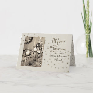 Tarjeta Festiva NAVIDADES - Hermosos amigos - HERMOSO ÚNICO