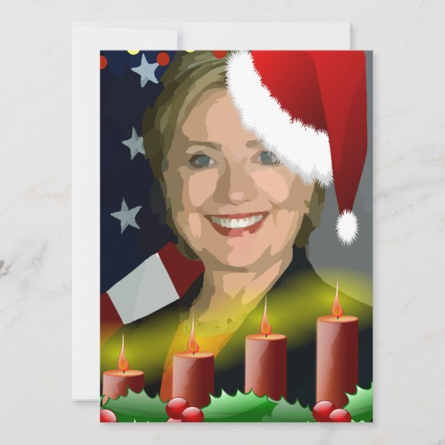 Tarjeta Festiva navidades hillary clinton (Anverso)