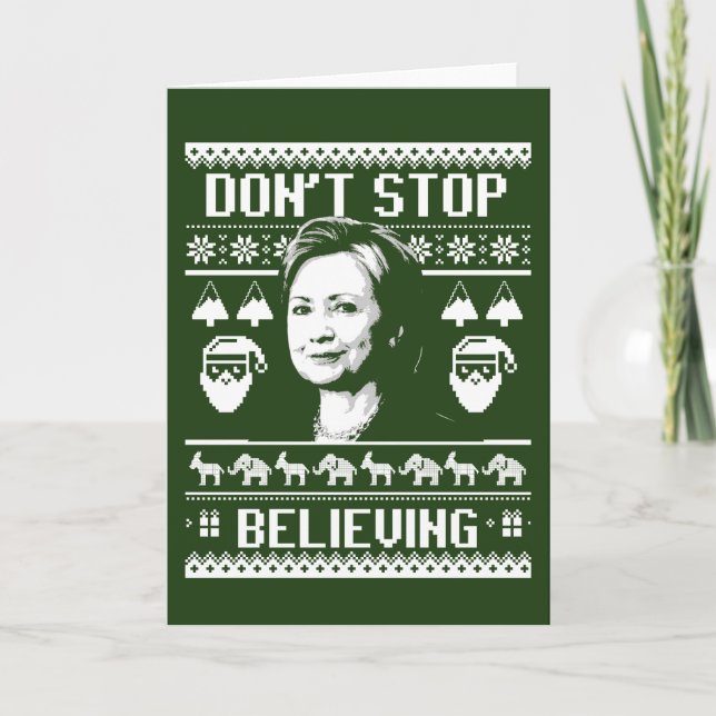 Tarjeta Festiva Navidades Hillary - No dejen de creer - blanco - (Anverso)