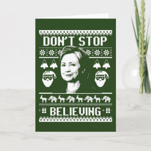 Tarjeta Festiva Navidades Hillary - No dejen de creer - blanco -