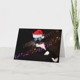Tarjeta Festiva Navidades Hip Santa Cat
