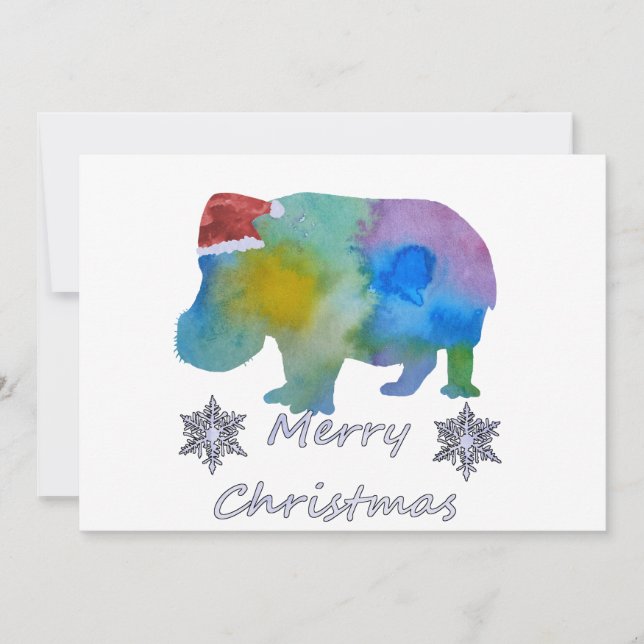 Tarjeta Festiva Navidades Hippo (Anverso)