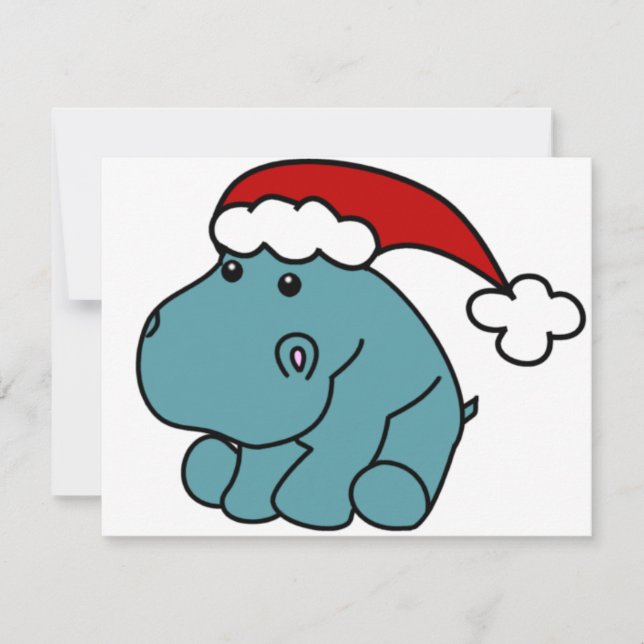 Tarjeta Festiva Navidades Hippo (Anverso)
