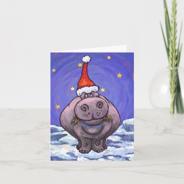 Tarjeta Festiva Navidades Hippotamus (Anverso)