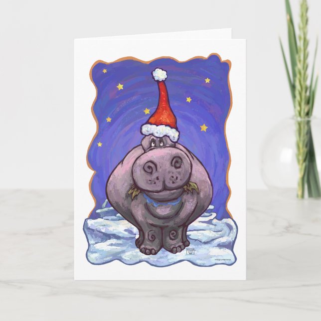 Tarjeta Festiva Navidades Hippotamus (Anverso)