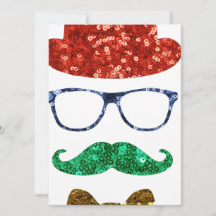 Tarjeta Festiva navidades hipster bigote