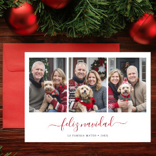 Tarjeta Festiva Navidades hispanos con guión siniestro navideña fe