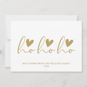 Tarjeta Festiva Navidades Ho Ho Ho Ho Gold Script