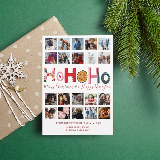Tarjeta Festiva Navidades Ho Ho Ho Ho Ho Card 20 collage de fotos (Subido por el creador)