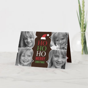 Tarjeta Festiva Navidades HO HO HO HO/Tarjeta fotográfica de vacac