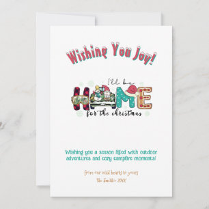 Tarjeta Festiva Navidades Hogar Esquí Aventura al aire libre Monta